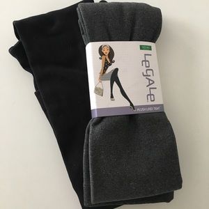 Two pair plush-lined leggings